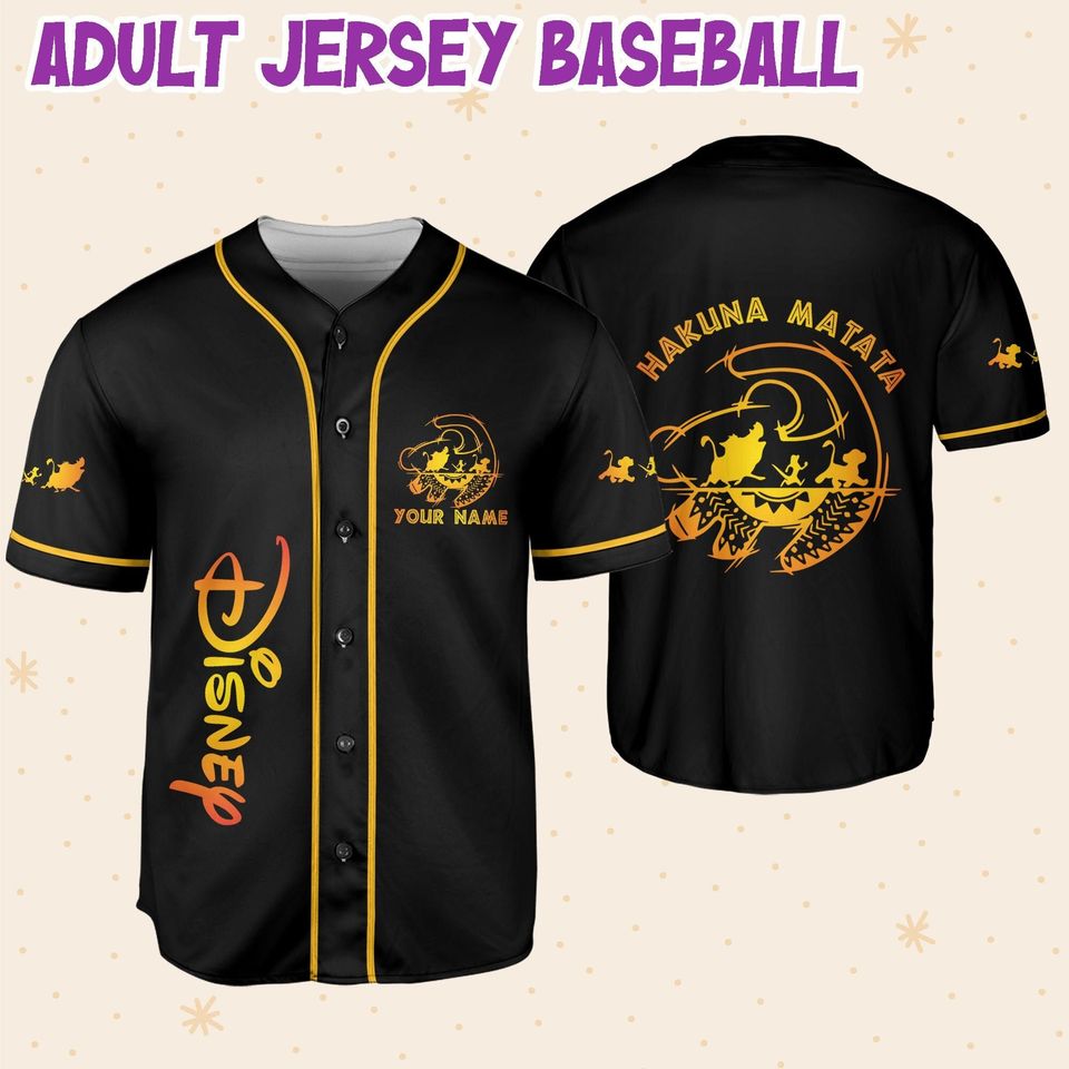 Personalized The Lion King Hakuna Matata Disney Baseball Jersey, Disney Jersey