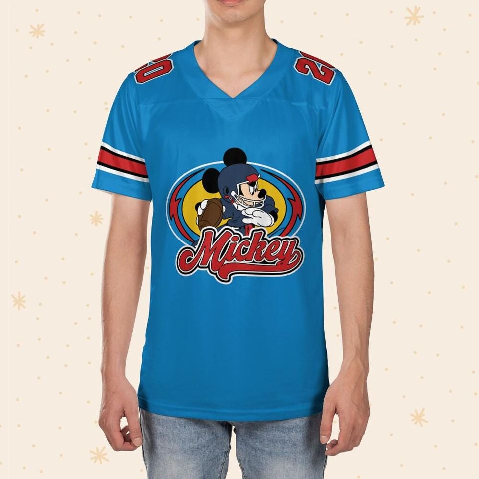 Personalized Disney Mickey Mouse Playing Sport Blue, Magic Kingdom Cartoon Characters 3D T-Shirt