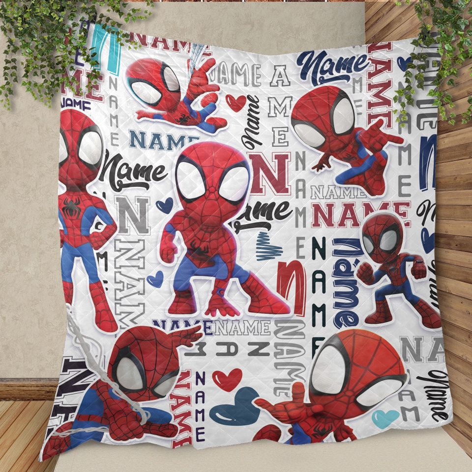 Personalized Name Blanket, Spider Man Friends Blanket, Super Hero Blanket