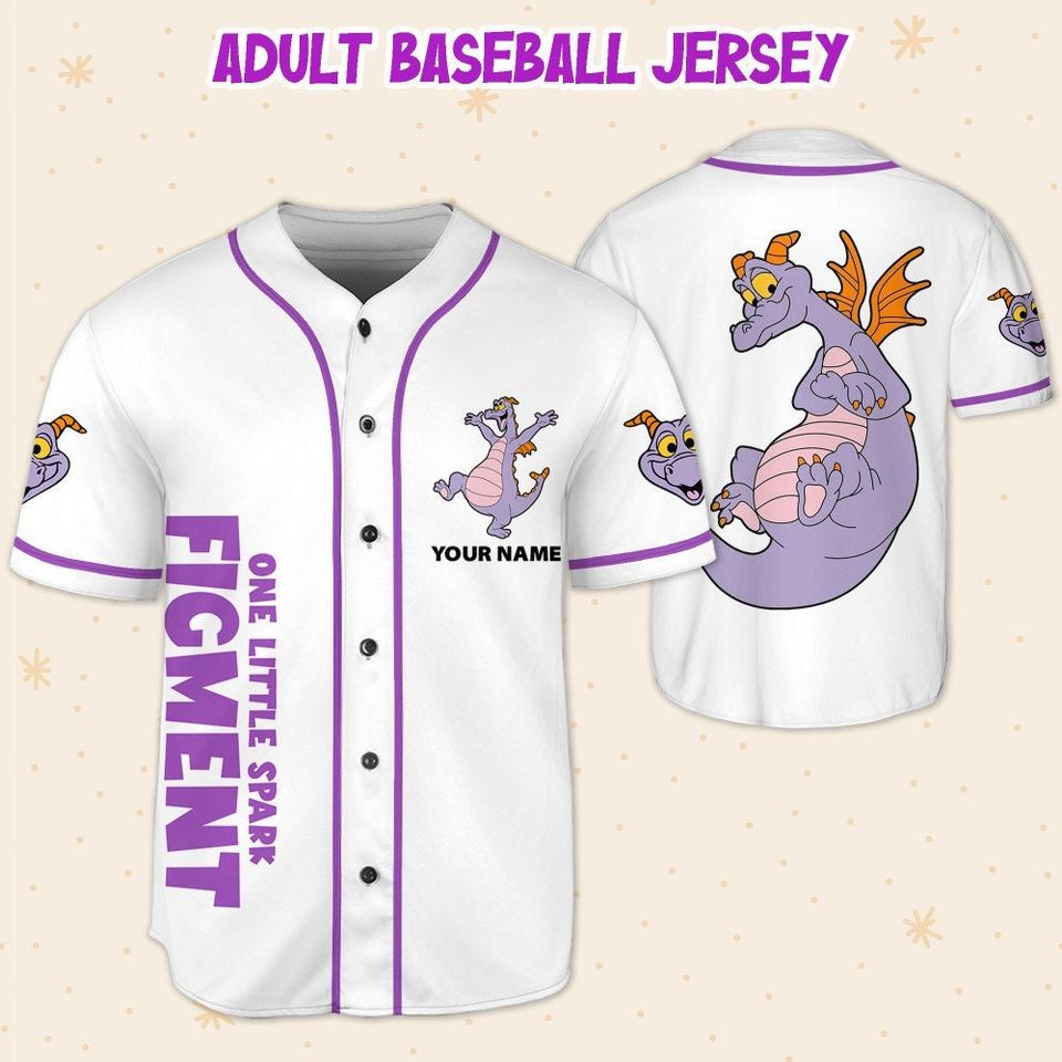 Personalized Figment Disney Baseball Jersey, Disney Jersey
