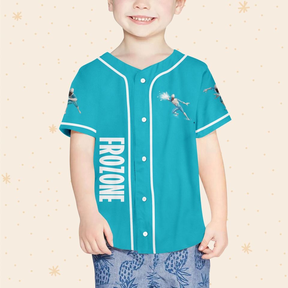 Personalized Disney The Incredibles Frozone Custom 3D Disney Baseball Jersey