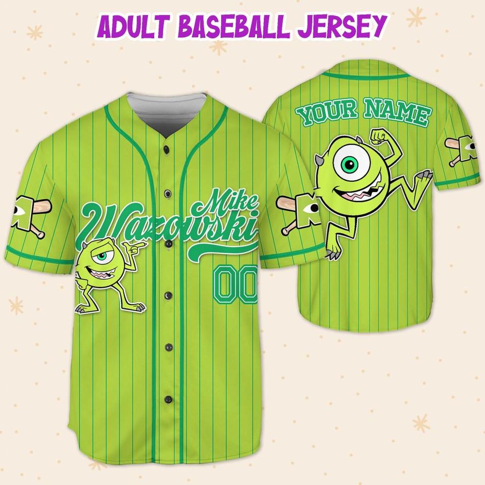 Custom Disney Monster Inc James Mike Green Simple Baseball
