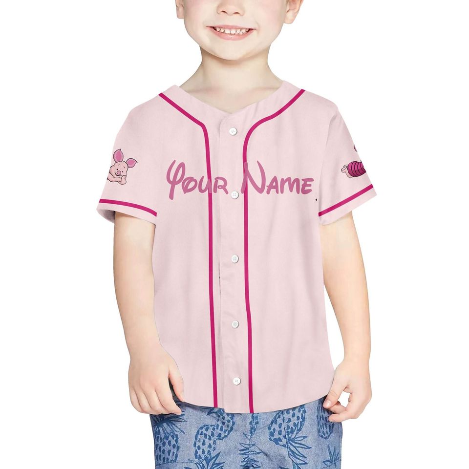 Personalize Winnie The Pooh Piglet  Disney Baseball Jersey