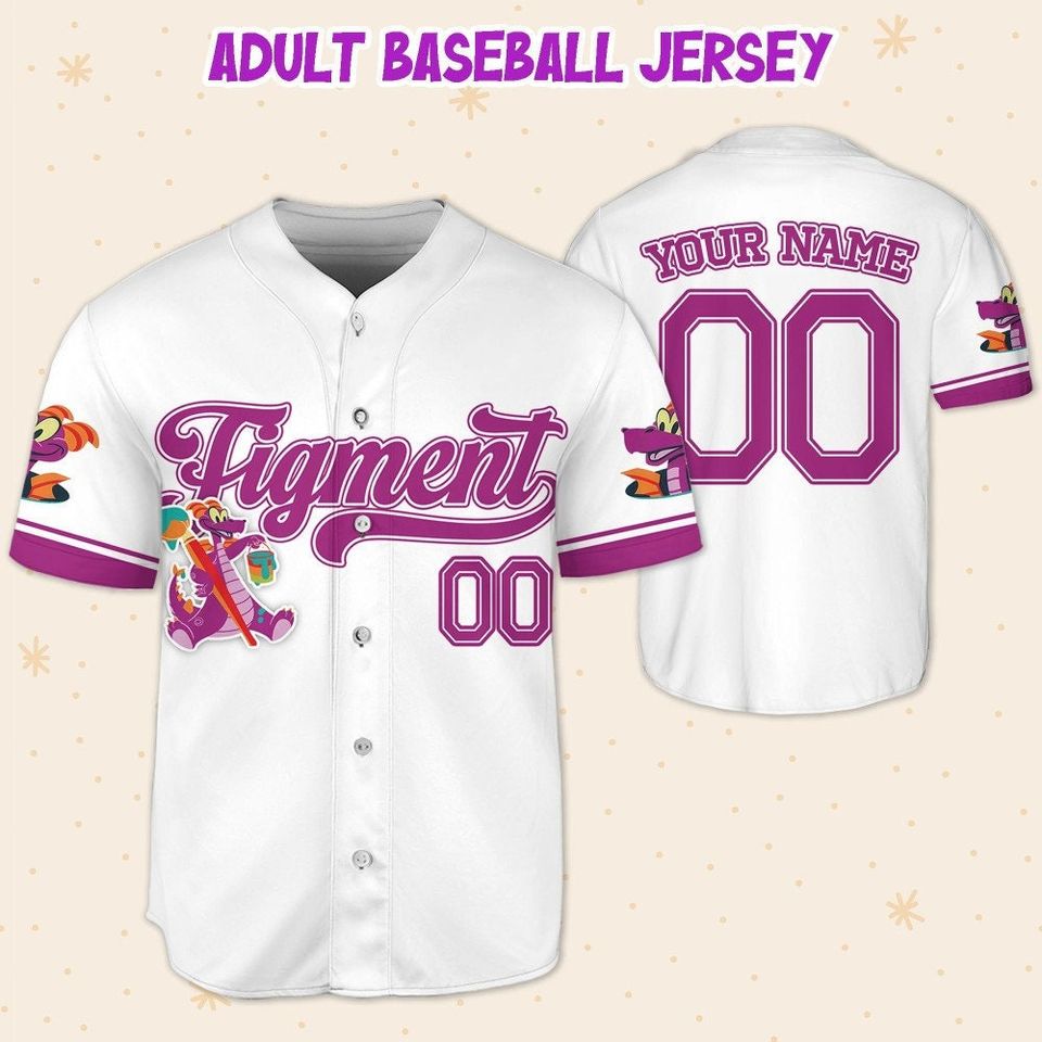 Personalized Figment Disney Baseball Jersey, Disney Jersey