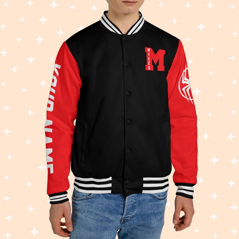 Custom Across The Spider-Verse Miles Morales Varsity Jacket, Personalized Disney Jacket