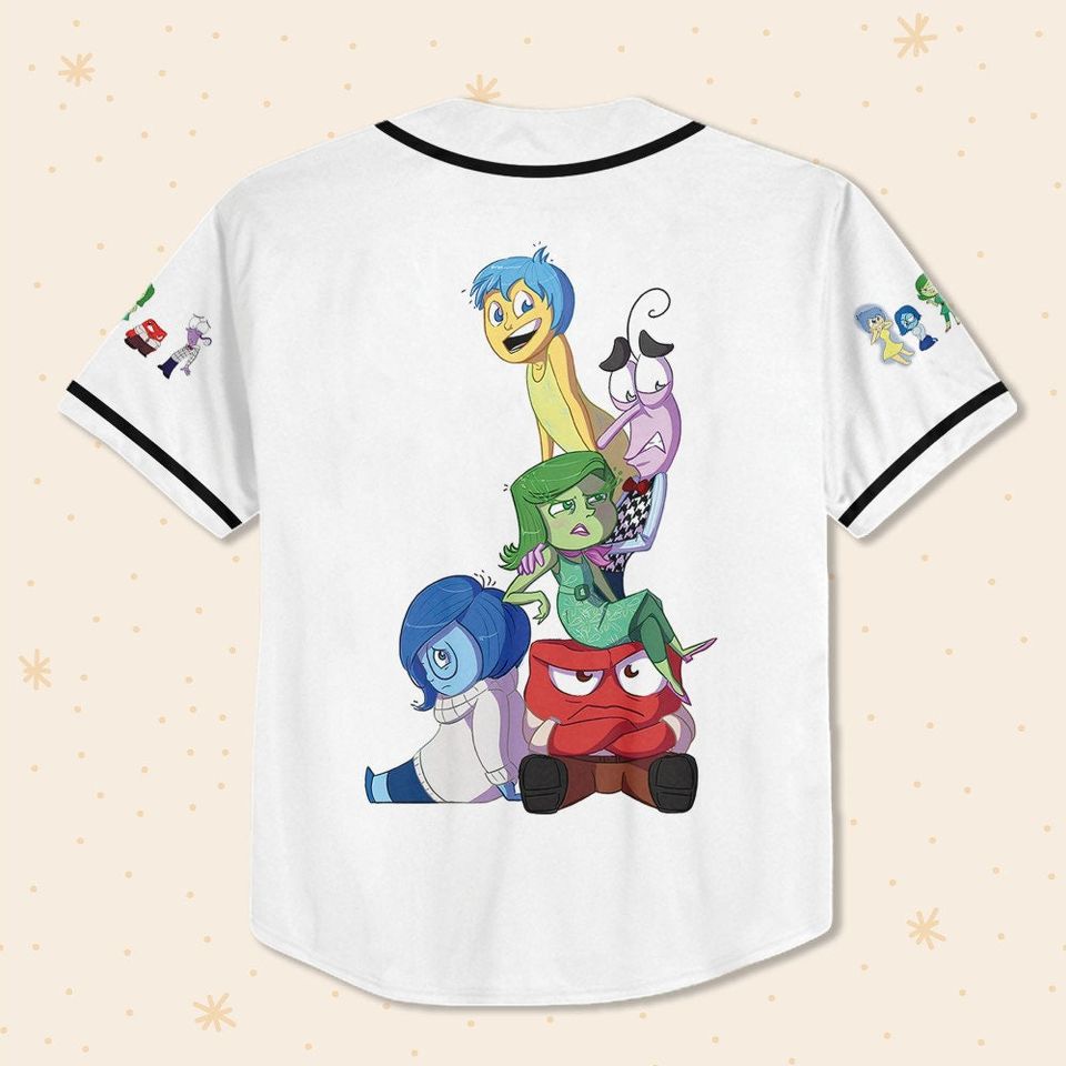 Personalized Disney Pixar Inside Out Character Artwork, Disneyland Baseball Jersey