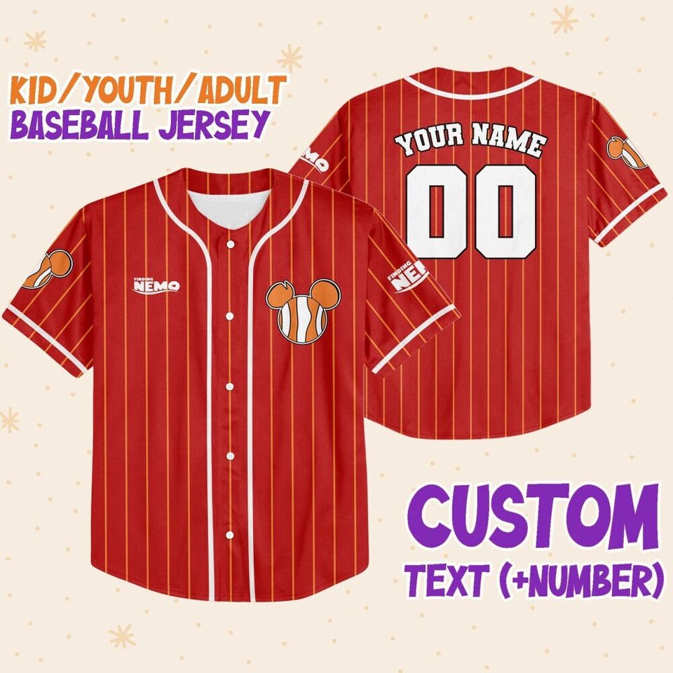Personalized Finding Nemo Disney Baseball Jersey, Disney Jersey
