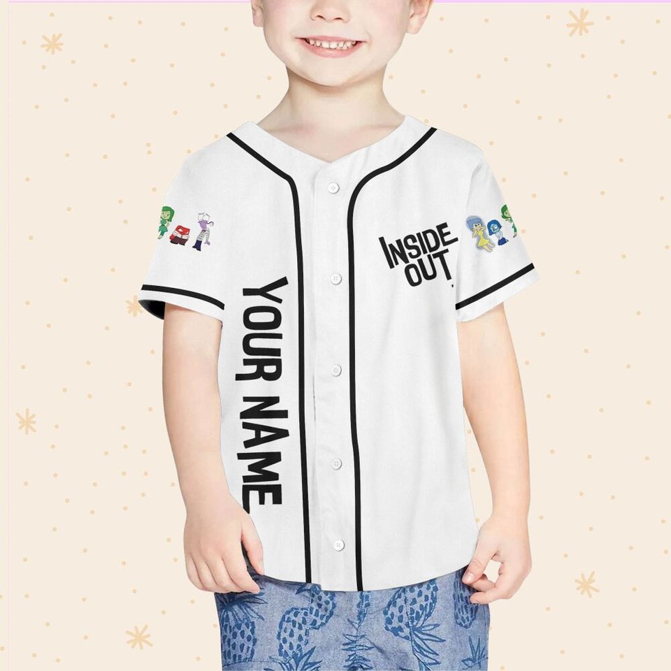 Personalized Disney Pixar Inside Out Character Artwork, Disneyland Baseball Jersey