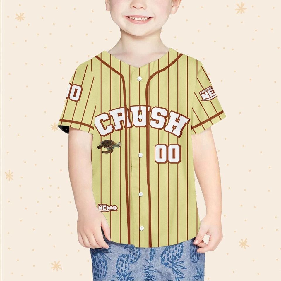 Personalized Finding Nemo Crush Sea Turtle Disney Baseball Jersey, Disney Jersey
