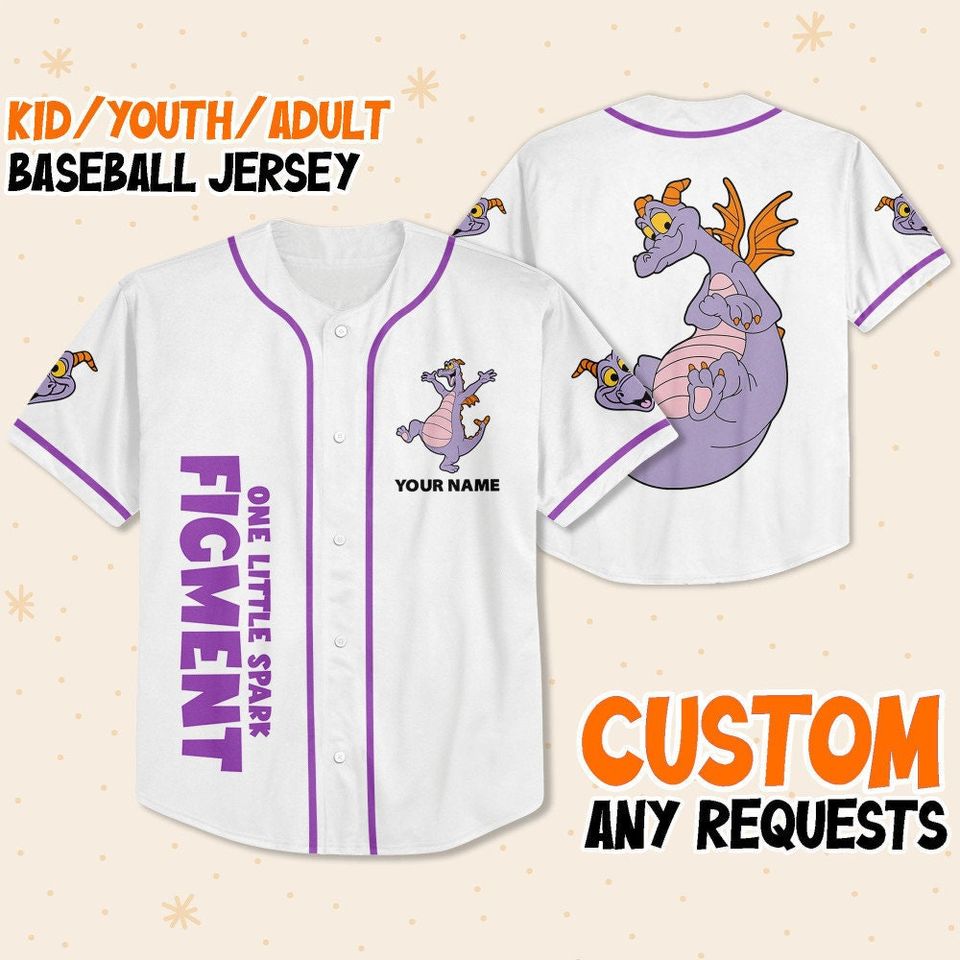 Personalized Figment Disney Baseball Jersey, Disney Jersey