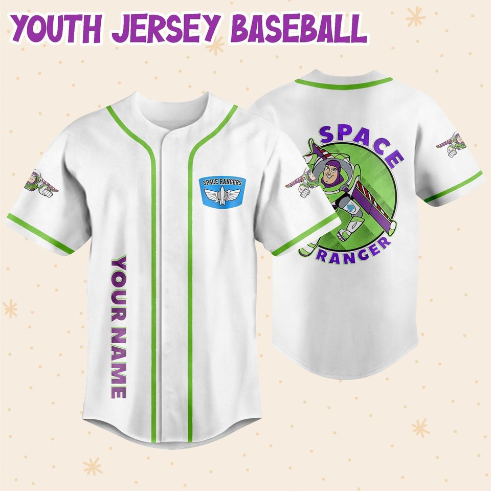 Personalized Buzz Lightyear Space Ranger Disney Baseball Jersey, Disney Jersey