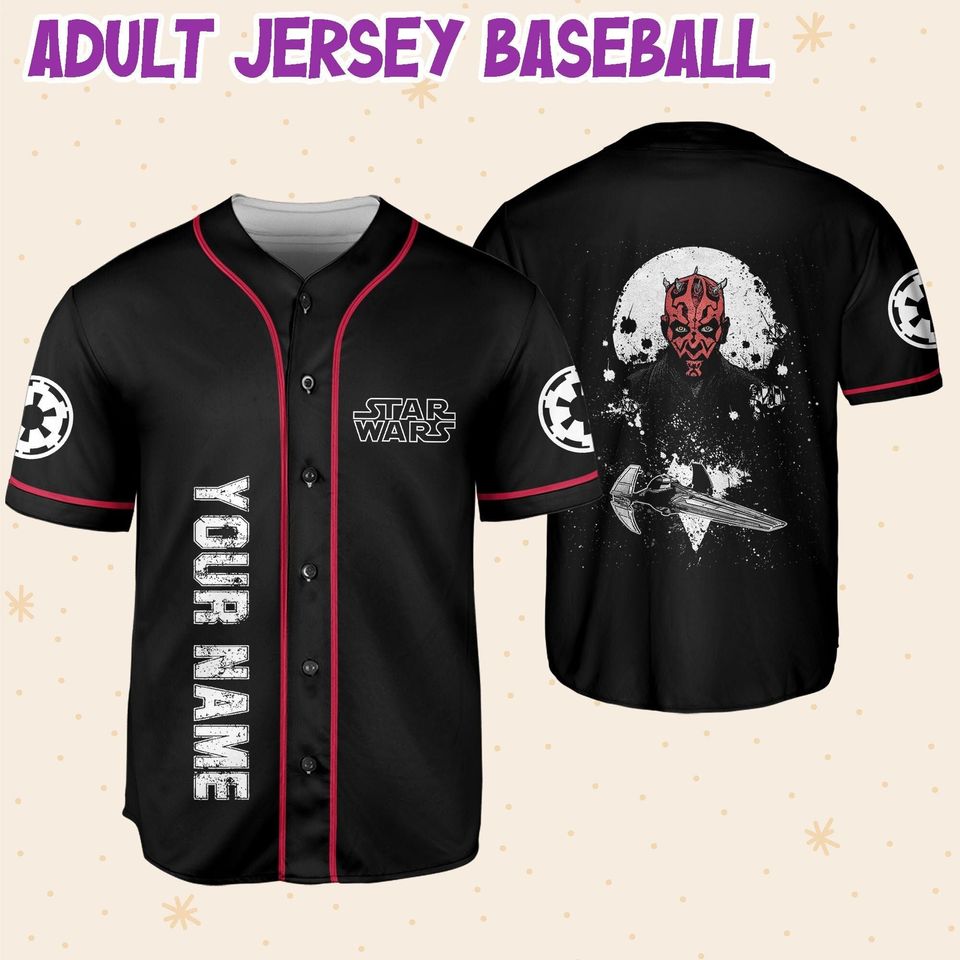 Personalize Starwar Darth Maul Scimitar Baseball Jersey