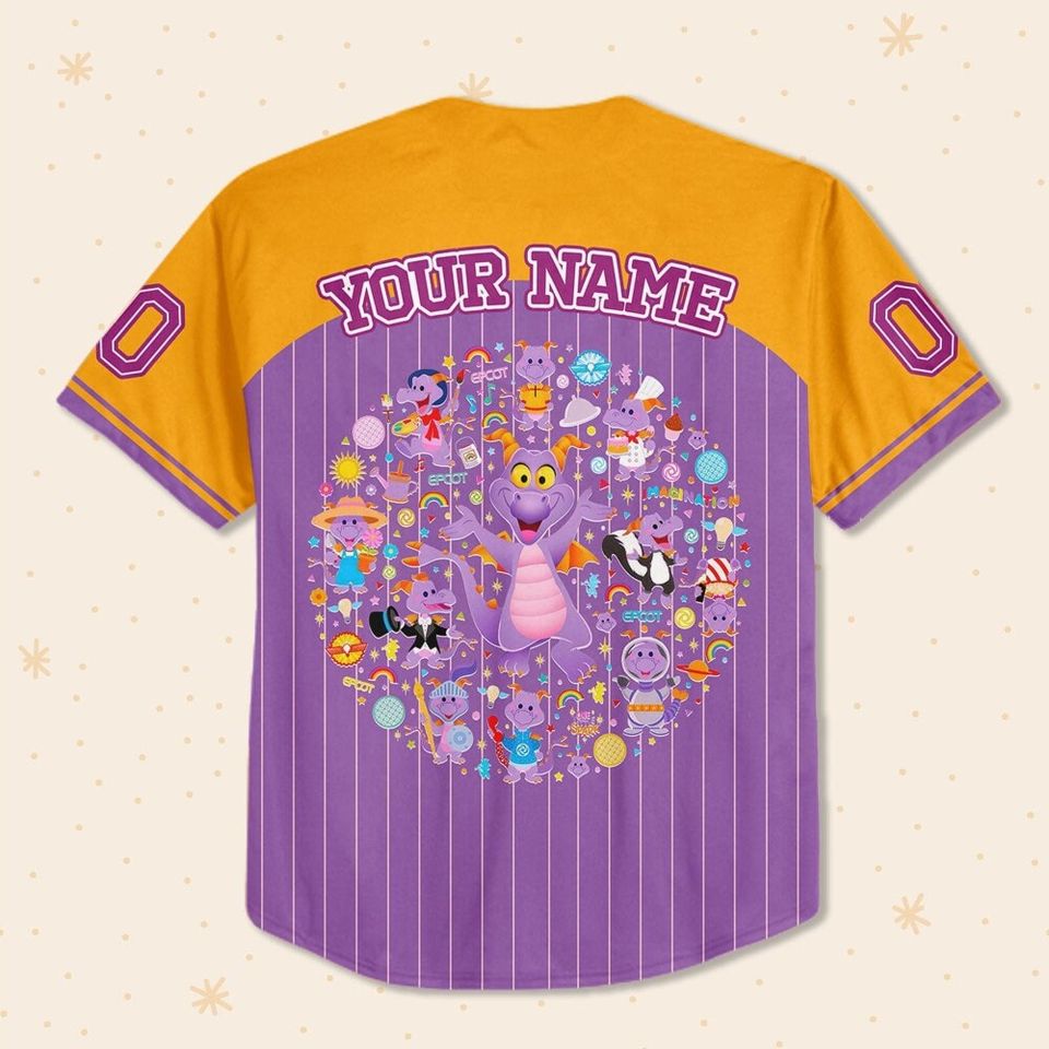 Personalized Figment Disney Baseball Jersey, Disney Jersey