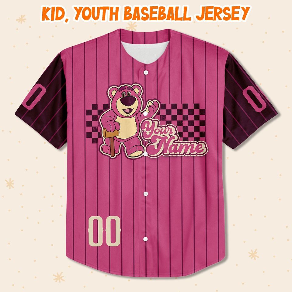 Personalized Lotso Bear Disney Baseball Jersey, Disney Jersey