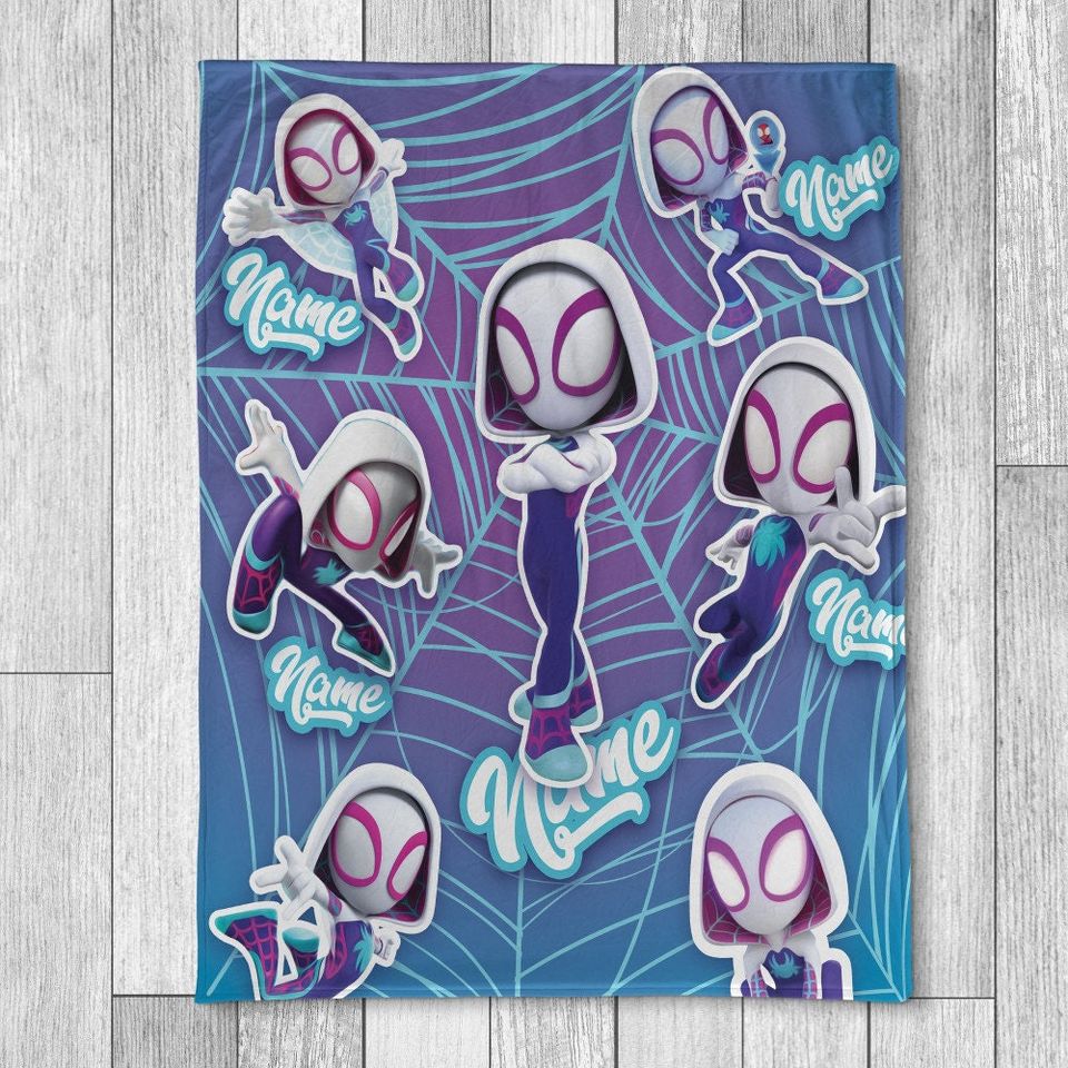 Personalized Spider-Man Gwen Stacy Blanket, Superhero Blanket