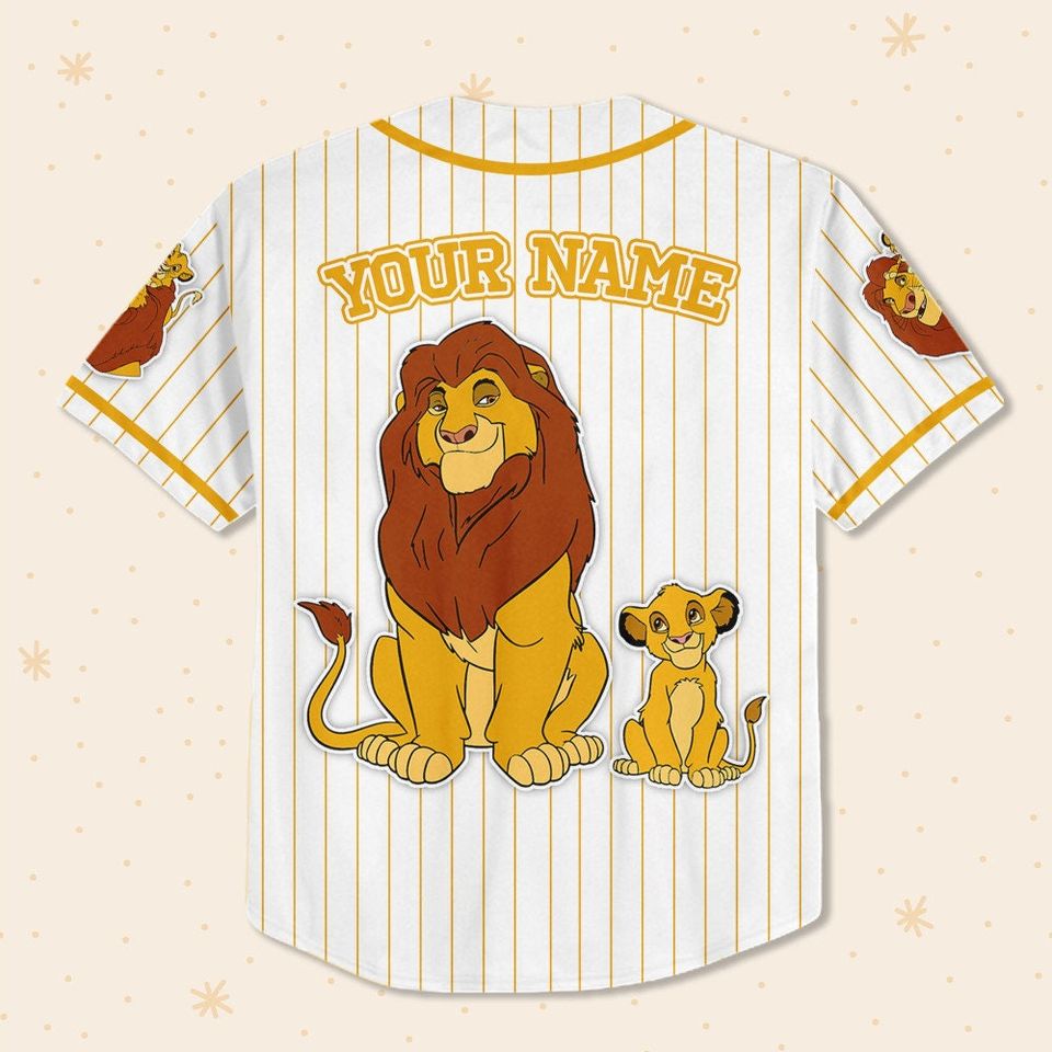 Custom Disney The Lion King Mufasa Simple Stripe, Custom Baseball Jersey