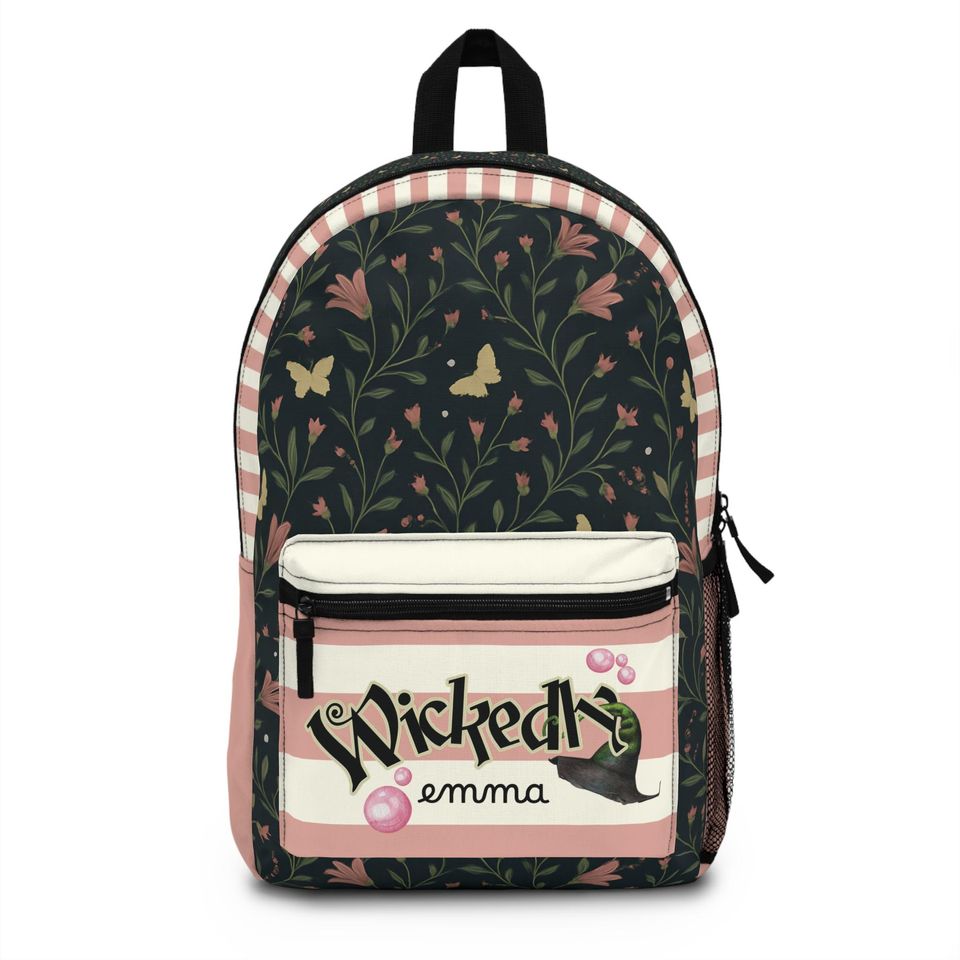 Personalized Wicked Witch Backpack Floral Print School Bag Back to School Gift