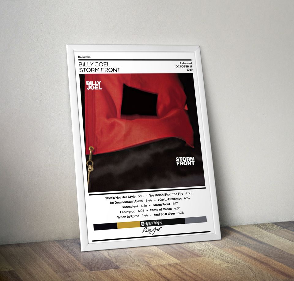 Billy Joel Poster | Storm Front Poster | Rock Music Poster | Album Cover Poster