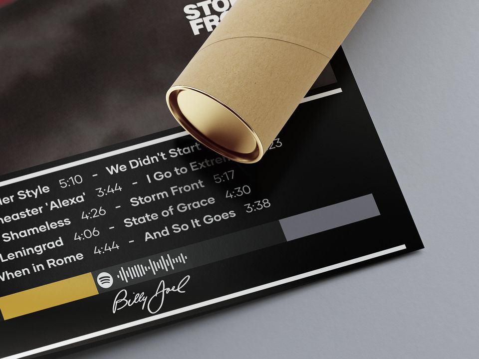 Billy Joel Poster | Storm Front Poster | Rock Music Poster | Album Cover Poster