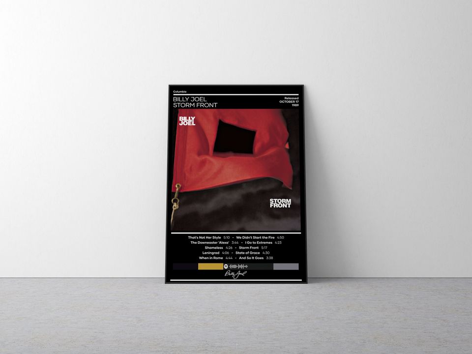 Billy Joel Poster | Storm Front Poster | Rock Music Poster | Album Cover Poster