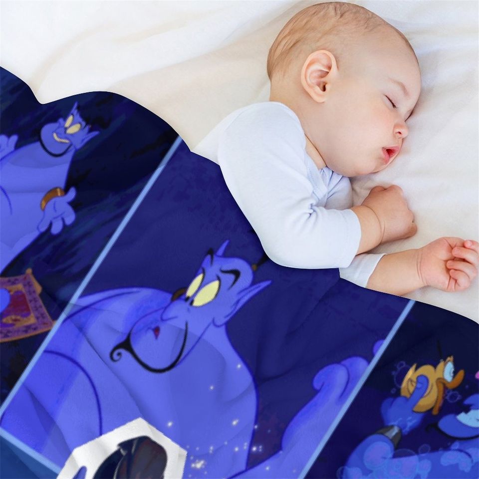Customized Disney Genie Blanket Personalized Flannel Couch Nap Blanket