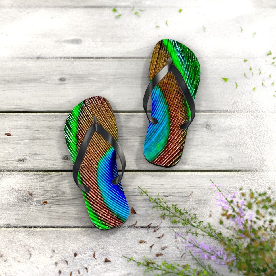 Peacock Flip Flops