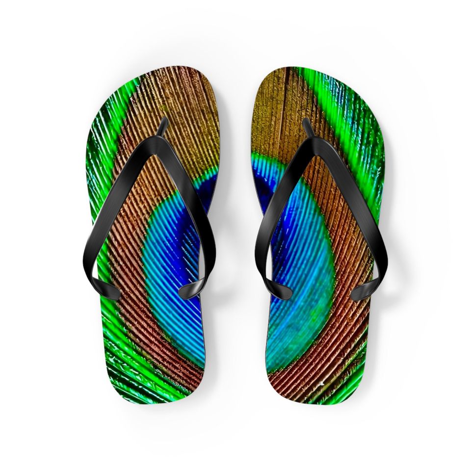 Peacock Flip Flops
