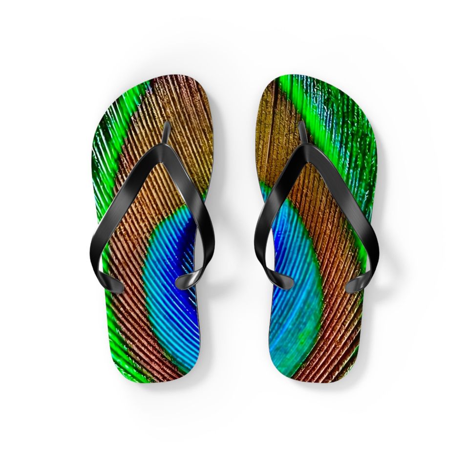 Peacock Flip Flops