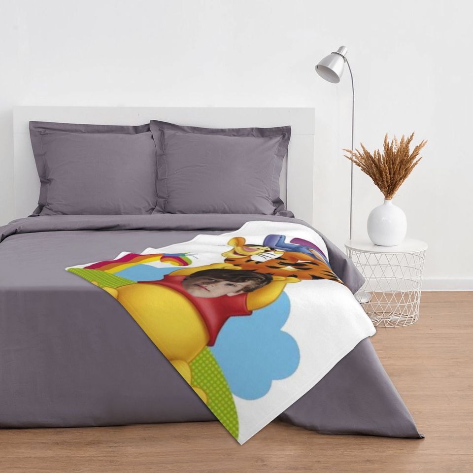 Personalized Disney Winnie the Pooh Throw Blanket, Custom Photo