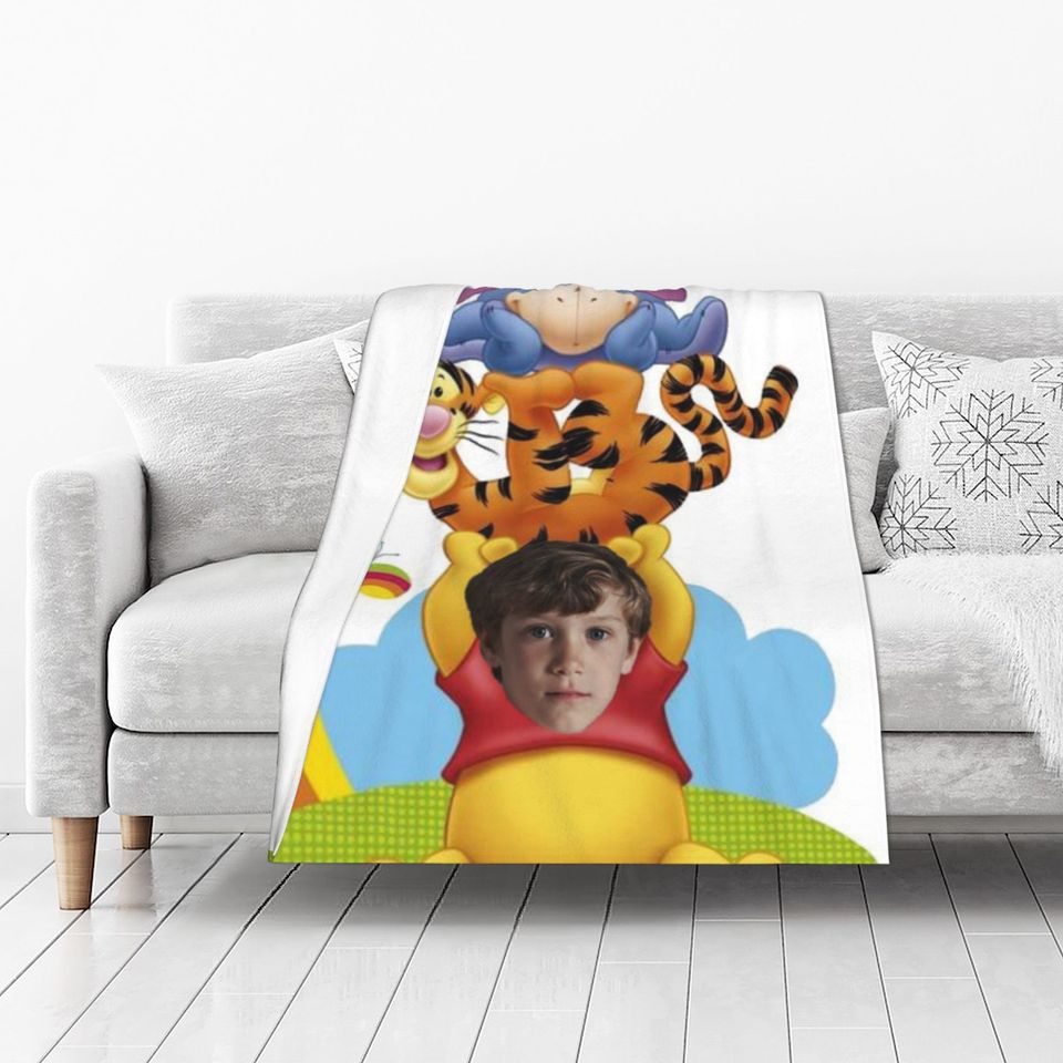Personalized Disney Winnie the Pooh Throw Blanket, Custom Photo