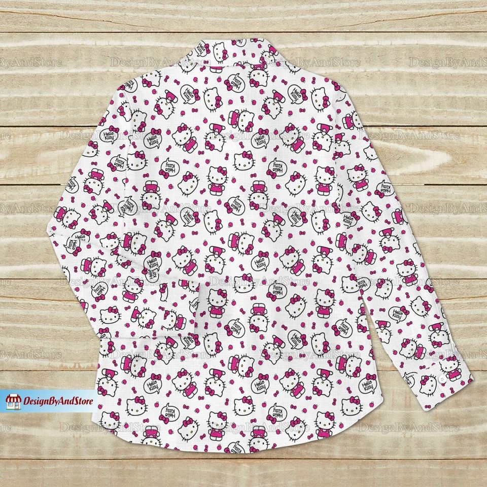 Hello Kitty Linen Shirt, Hello Kitty Linen Blouse, Hello Kitty Shirt