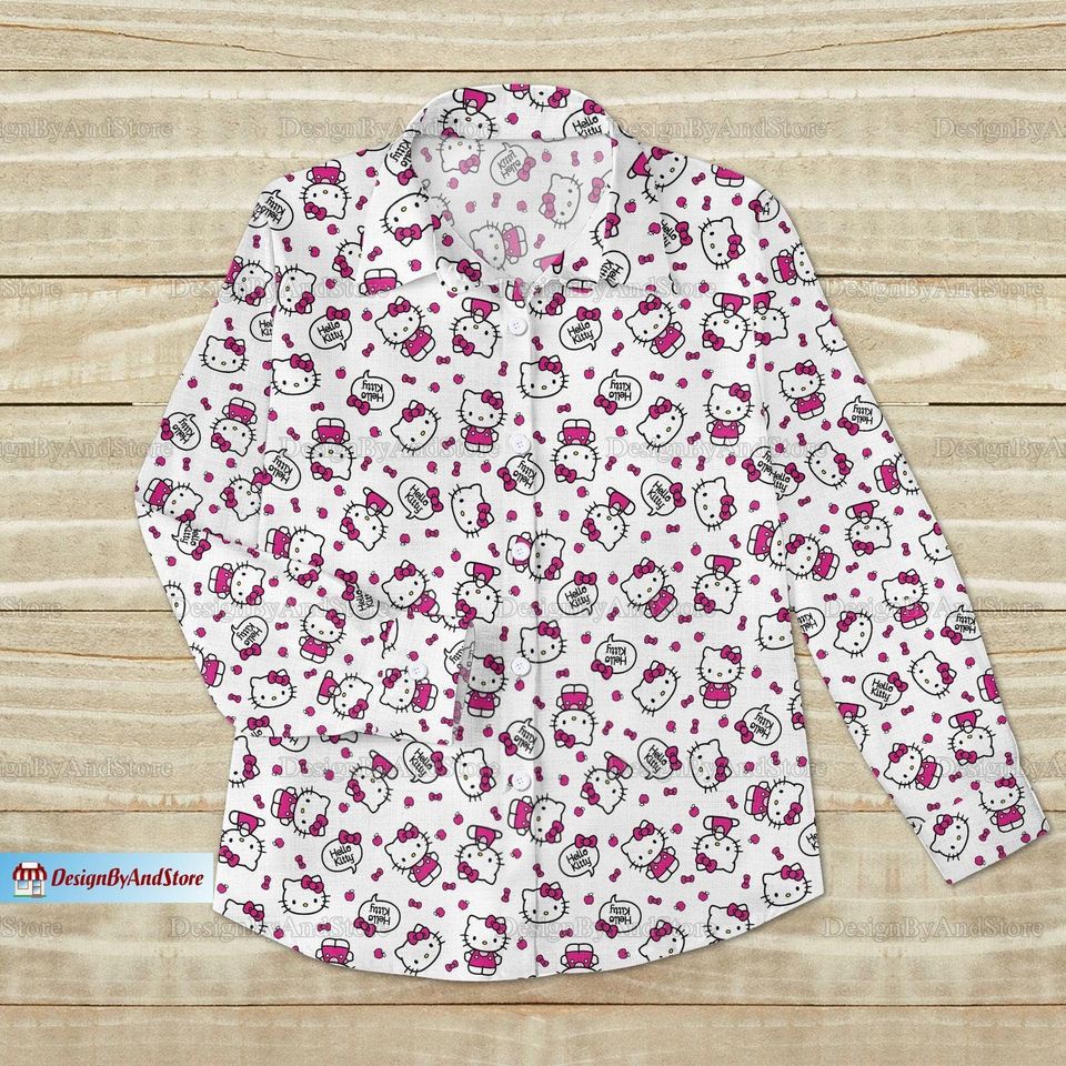 Hello Kitty Linen Shirt, Hello Kitty Linen Blouse, Hello Kitty Shirt