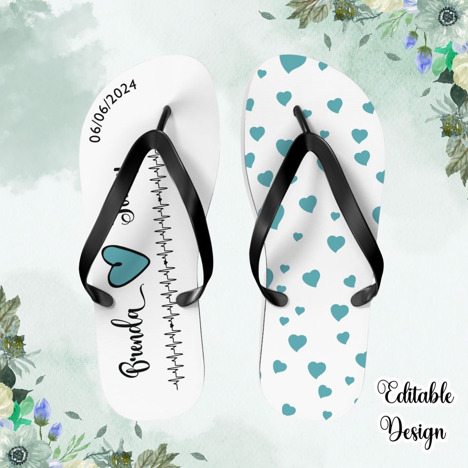 Bridal Flip Flops Wedding Bridesmaids Slippers Bridal Sandals Sublimation Design Png Bride Slippers Summer Beach Wedding Shoes Flat Custom