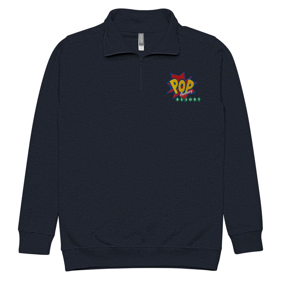 Pop Century Resort Embroidered Quarter Zip | Subtle Minimalist Disney Pullover
