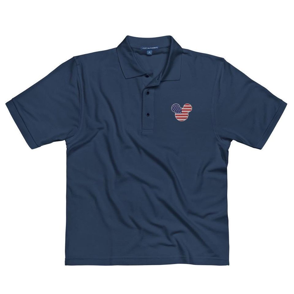 USA Mickey Flag Embroidered Polo