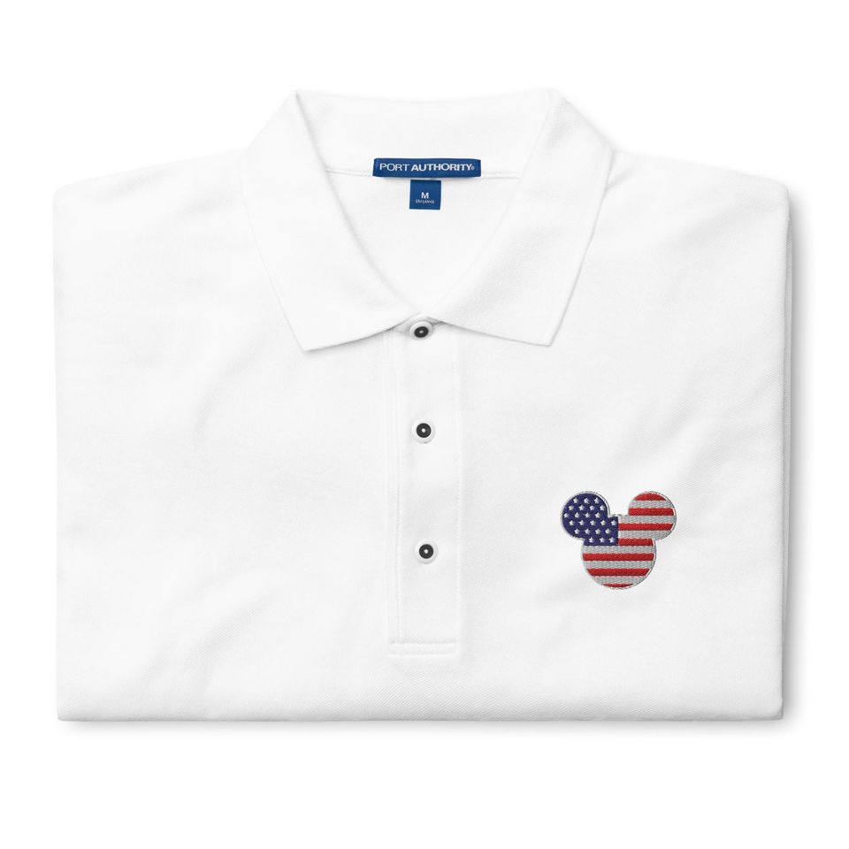 USA Mickey Flag Embroidered Polo
