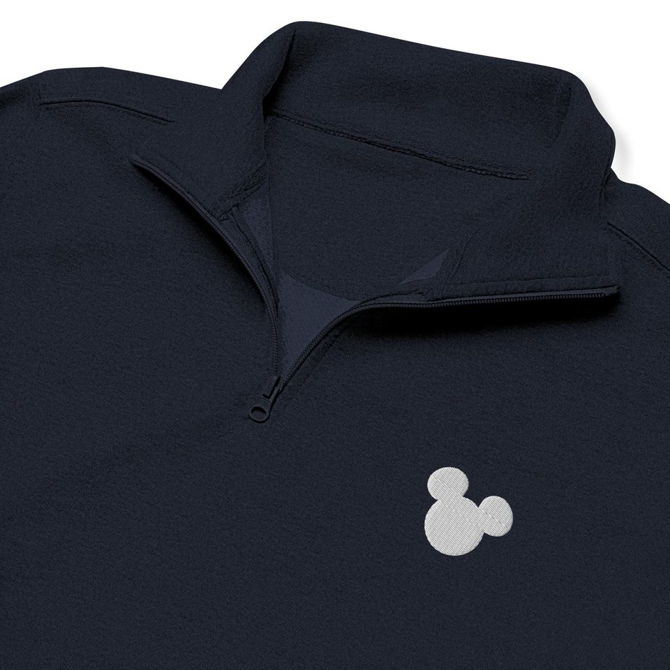 Mickey Logo Embroidered Quarter Zip Sweatshirt