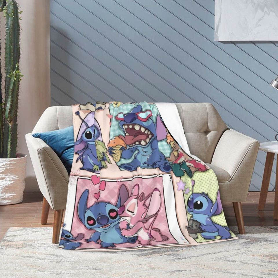 Personalized Disney Stitch Blanket, Personalized Blanket, Name Blanket