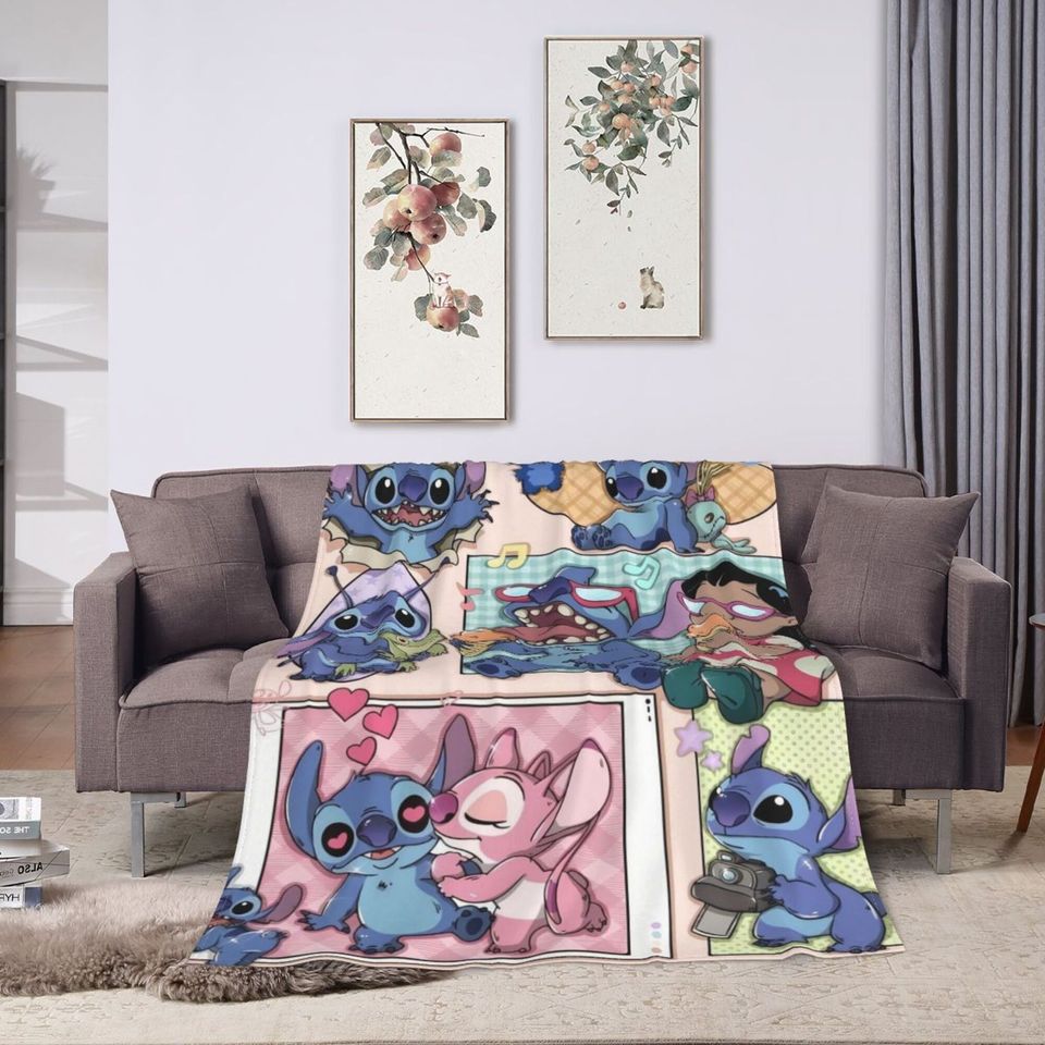 Personalized Disney Stitch Blanket, Personalized Blanket, Name Blanket