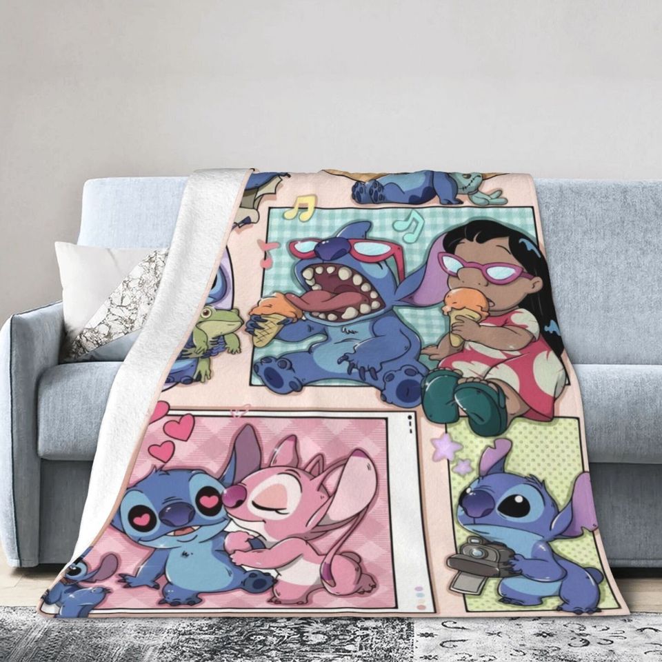 Personalized Disney Stitch Blanket, Personalized Blanket, Name Blanket