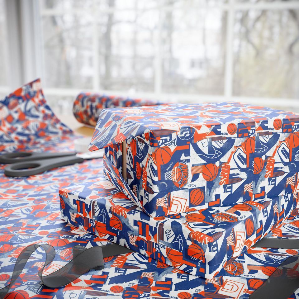 Knicks Wrapping Paper | Basketball Gift Wrap