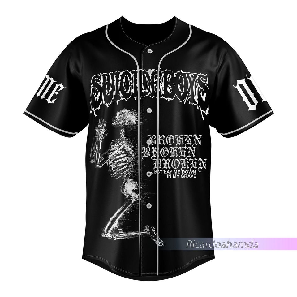 Custom Suicideboy 2023 Tour Baseball Jersey, Suicideboy Grey Day 2023 Tour Shirt