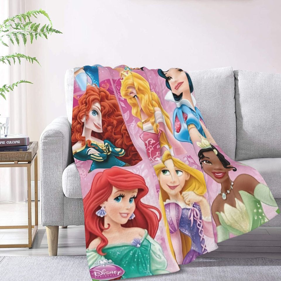 Custom Name Disney Princess Blanket, Gift For Daughter