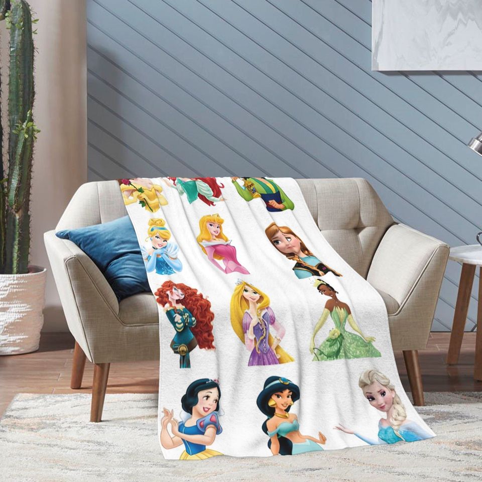 Custom Name Disney Princess Blanket, Gift For Daughter