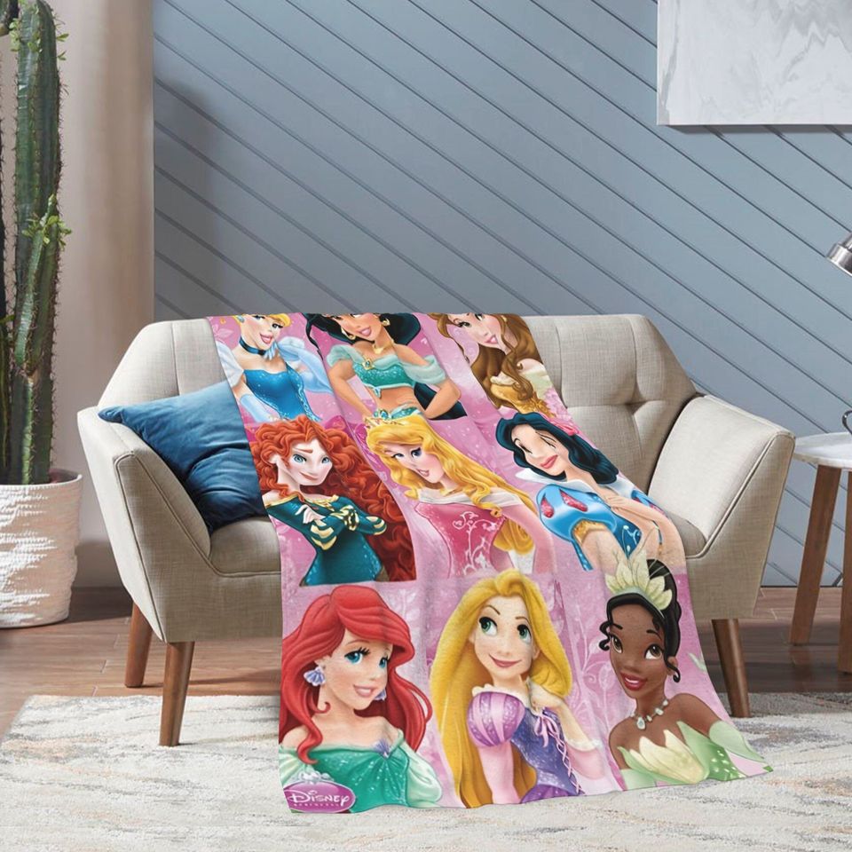 Custom Name Disney Princess Blanket, Gift For Daughter