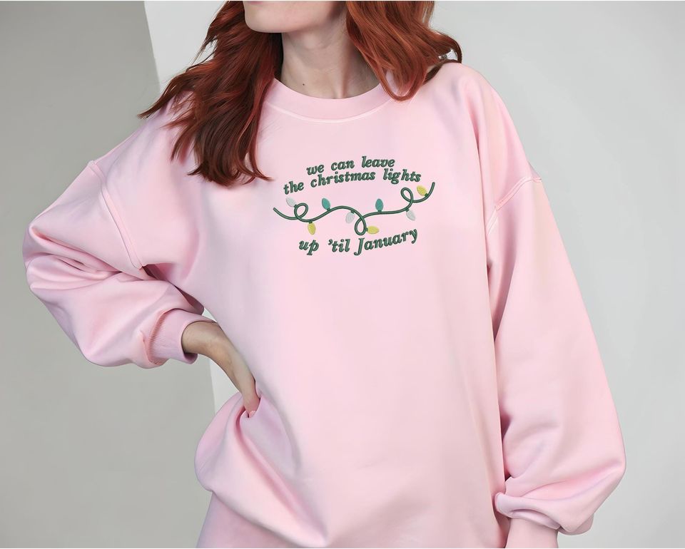 Embroidered taylorrrr version Christmas Lights Sweatshirt - Cozy Holiday Pullover