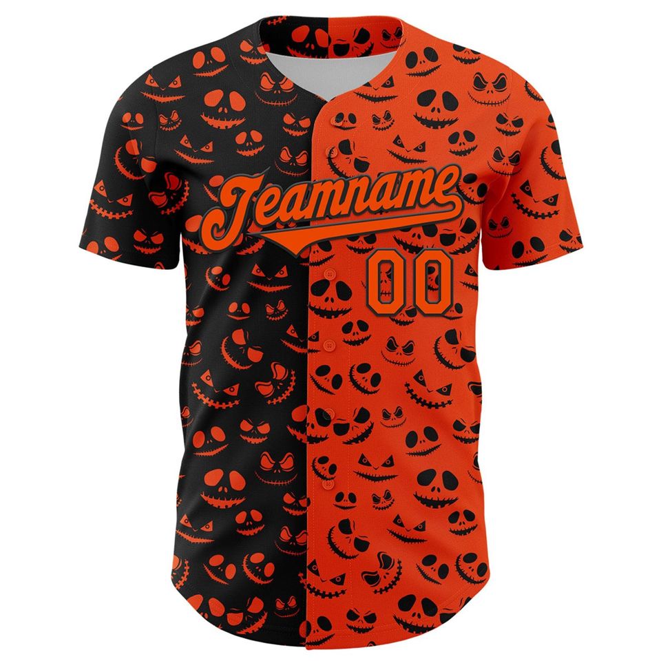 Halloween Horror Baseball Jersey Custom Graphic Tee