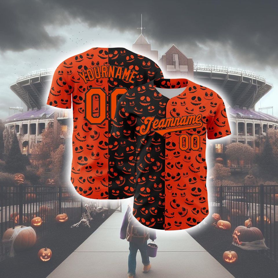 Halloween Horror Baseball Jersey Custom Graphic Tee