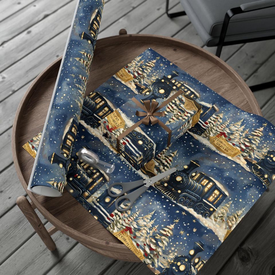 Christmas Train Gift Wrap Papers