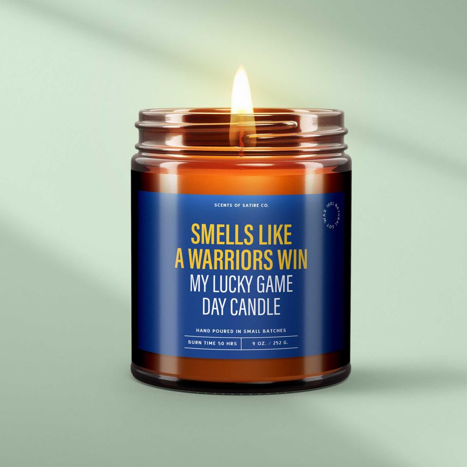 Smells Like A Warriors Win  Your Lucky Game Day Candle